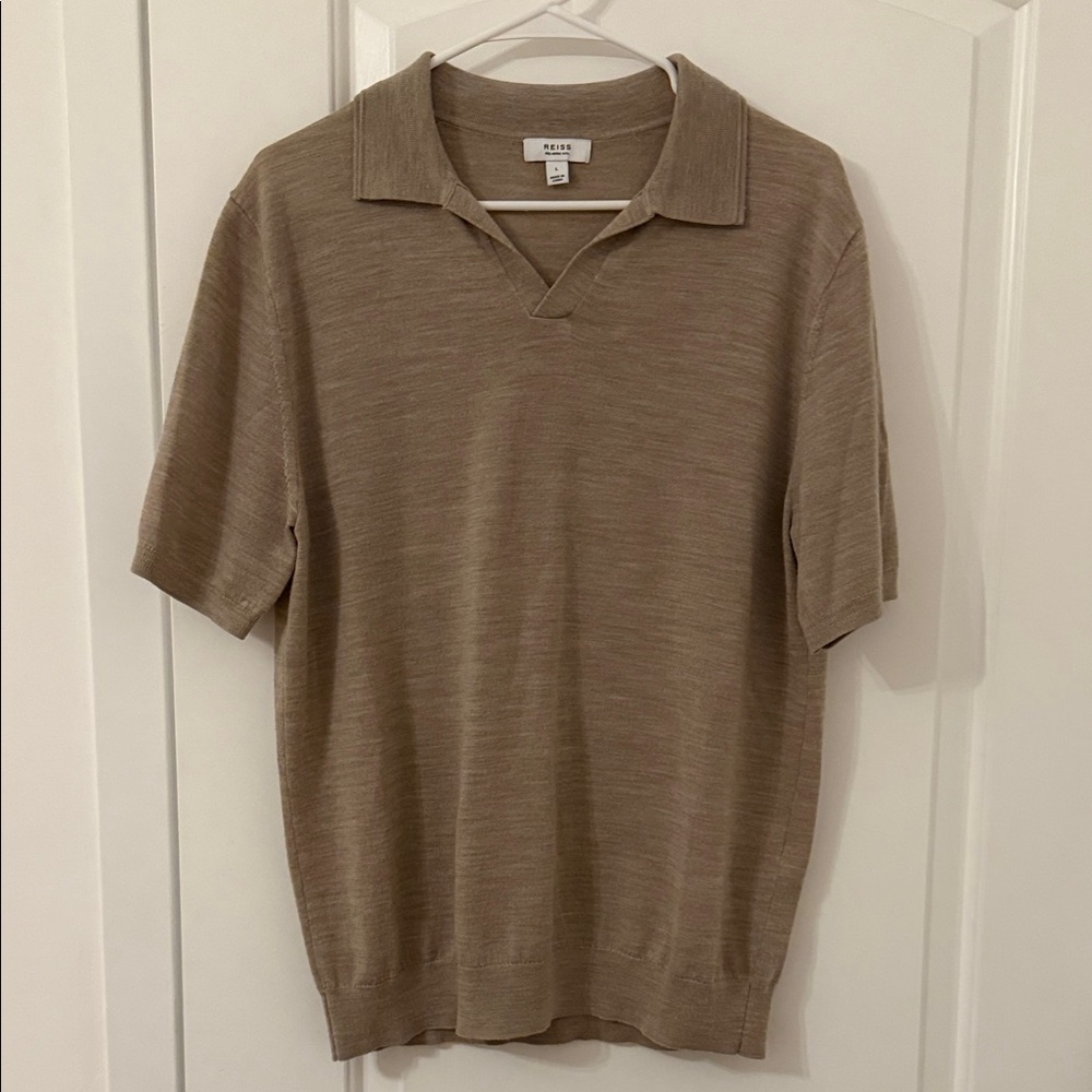 REISS Light Brown Wool Shirt